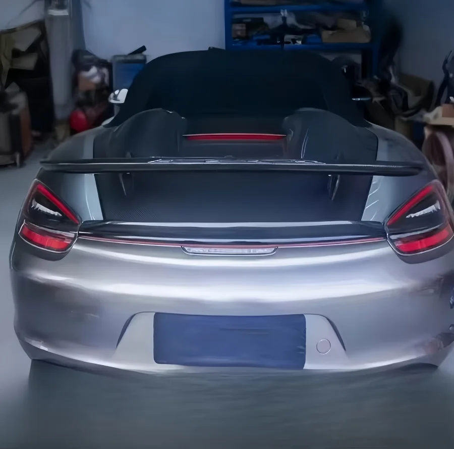 2013 2015 for Porsche Boxster 981 JSK Style Half Carbon Fiber Rear Diffuser, Wing, Mudguard Body 4
