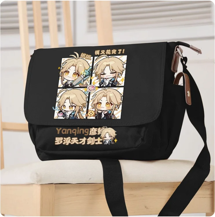 Anime Honkai: Star Rail Yanqing Cosplay Casual Oxford Messenger Bag, bolso escolar, bolso de hombro, regalo para estudiantes adolescentes, B167