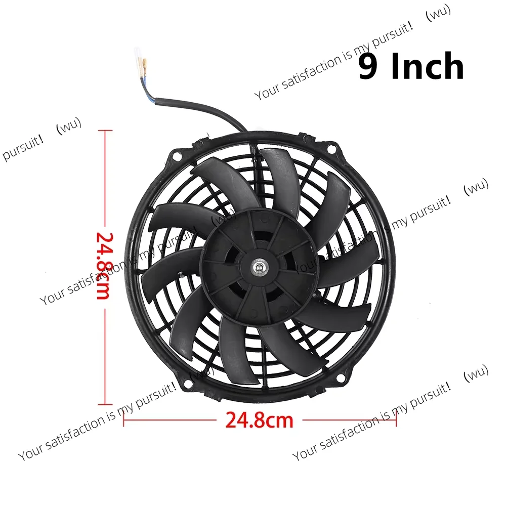 ZOCI-Universal 7/9/10/12/14/16 Inch 12V 80W 2100RPM Car Air Conditioning Cooling Fan Blade Cool Mounting Kit CF-1001
