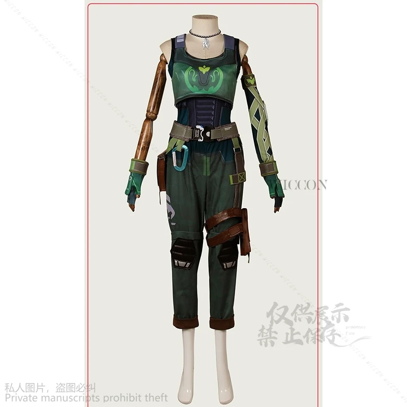 Anime Game Valorant Cosplay Costume New Hero Skye Cos Top Pants Suit Set With Wig Halloween Carnival Party Clothes Role Play