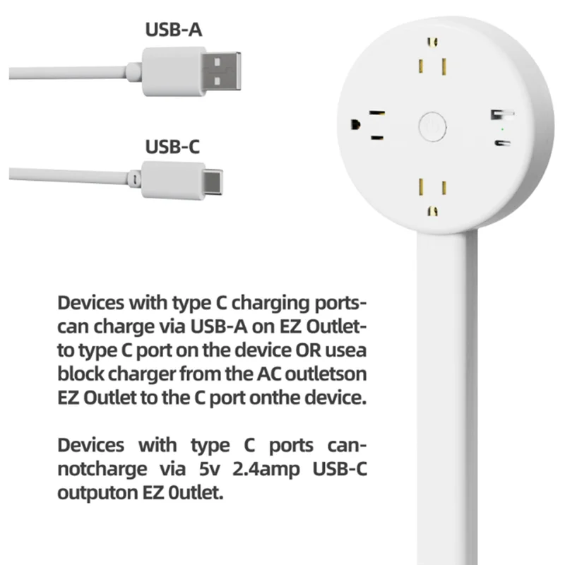 

【A42U】Выдвижная электрическая розетка с USB-A/USB-C и удлинителем розетки переменного тока для домашнего использования-удлинитель адаптера розетки США Pl