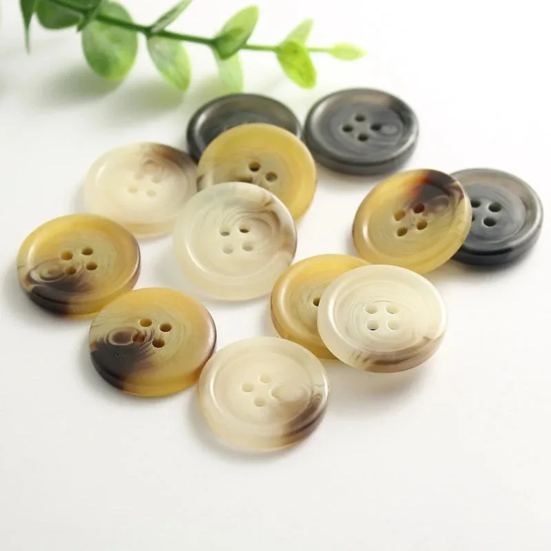 10PCS 11.5-30MM Resin 4 Holes Buttons Sewing Accessories Size Complete for Clothing Decorative Plastic Buttons Handmade DIY