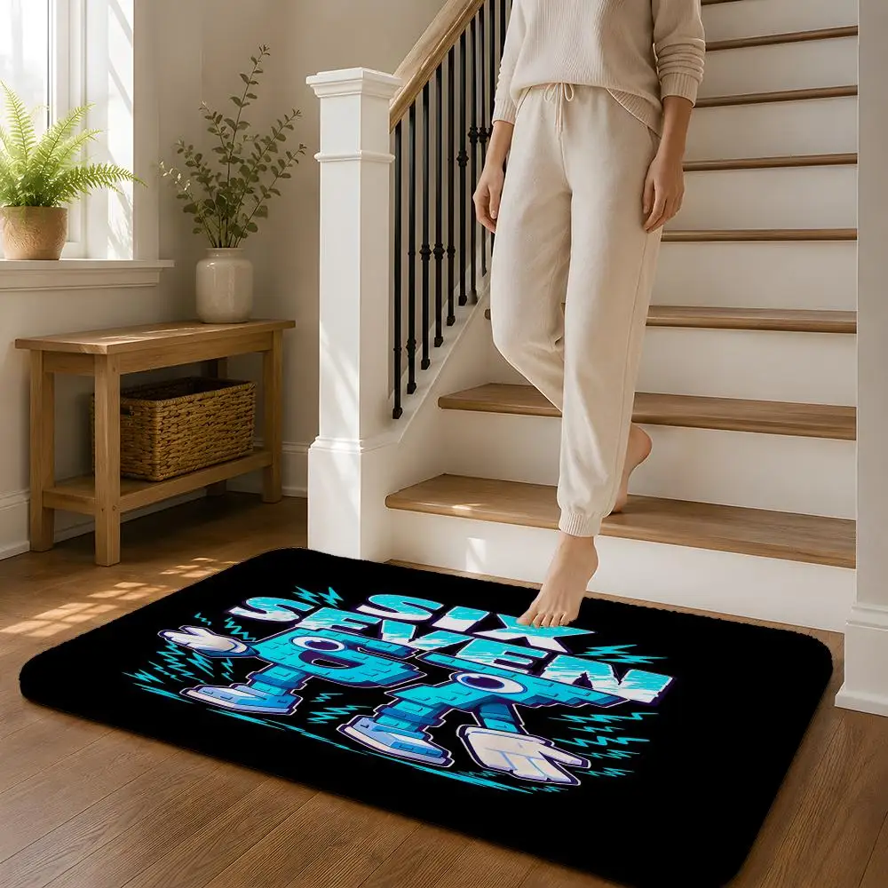 67 Six Seven 6-7 Floor Mat Flannel Rug Non Slip Absorbent Soft Washable For Entryway Hallway Bathroom Kitchen Decor