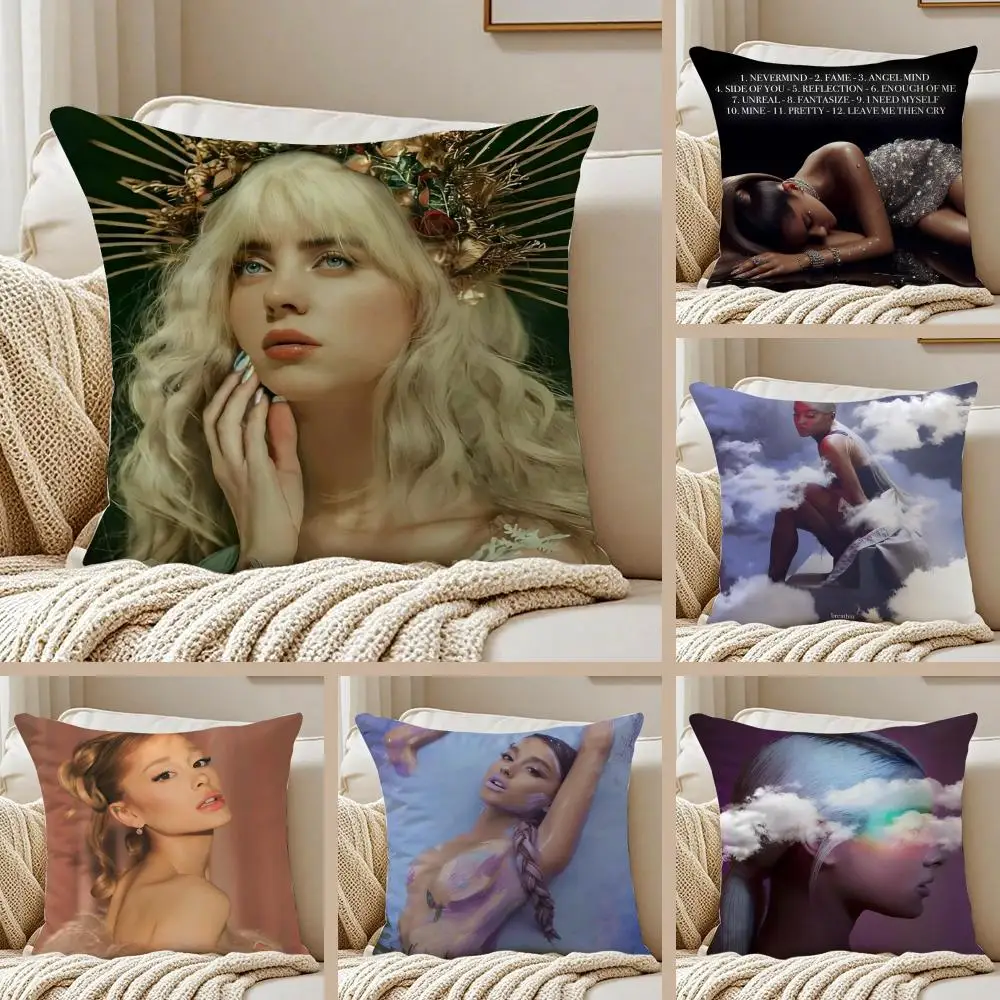 

Наволочка для подушки с изображением американской певицы Арианы Гранде, плюшевая, с невидимой молнией, защита от пылевых клещей, для дивана