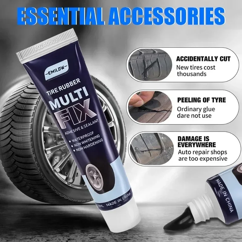 50ml Car Tyre Repair Glue Universal Motorbike Electric Car Bicycle Tyres Crack Perforation Adhesive Portable Tire Repair Tools