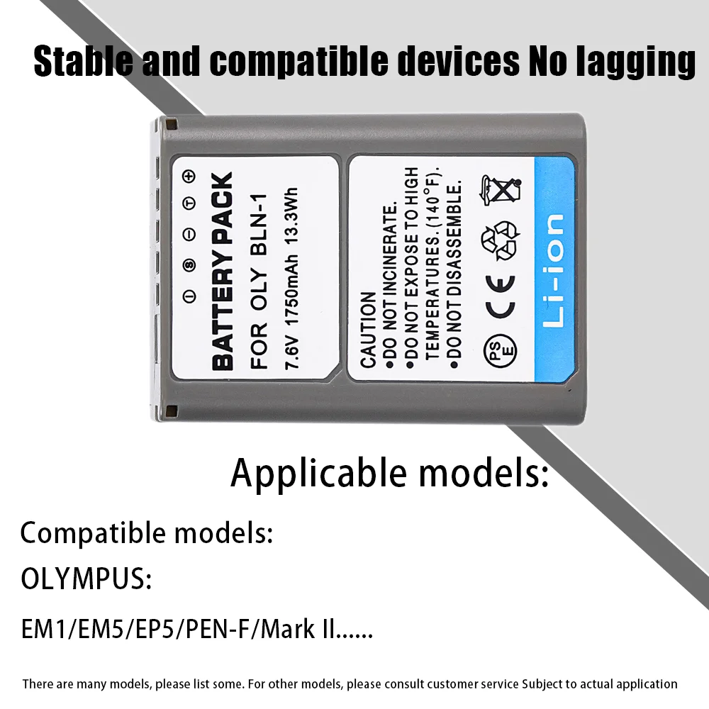BLN-1 Bateria do aparatu 7,6 V 1750 mAh Akumulator do aparatów Olympus EM5 E-M5 Mark I 1 EM5 E-M5 Mark II 2 EM1 E-M1 EP5 — zdjęcie produktu 5