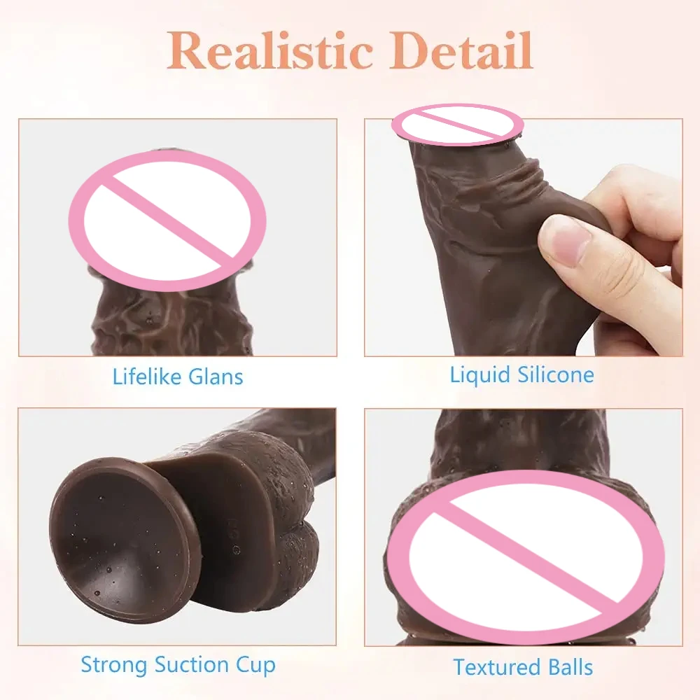 Realistic Dildo Sex Toy for Women G Spot Clitoral Anal Stimulation,Silicone Dildo Vibrator with Strong Suction Cup Adult Toy