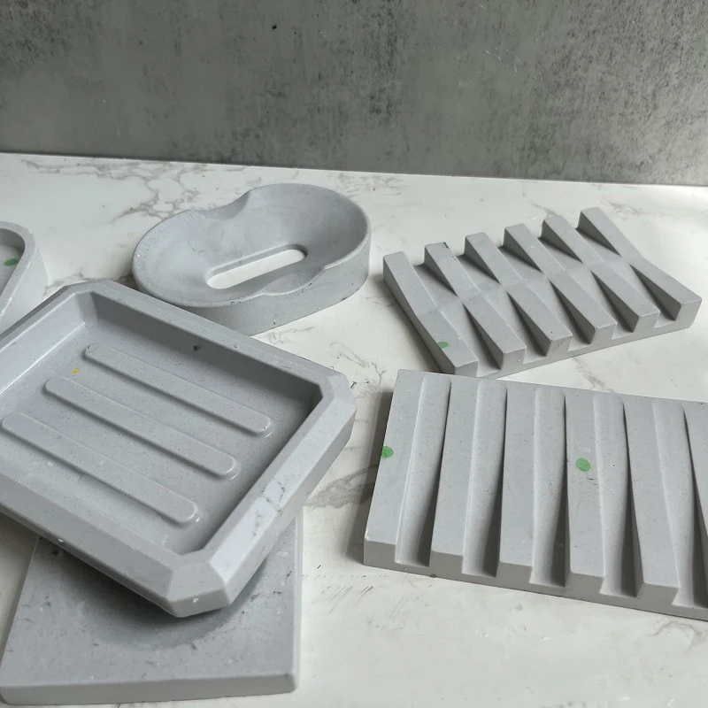 Handmade Soap Dish Plate Resin Epoxy Moulds Soap Storage Tray Concrete Silicone Molds Square Cement Plaster Soap Box Holder Mold