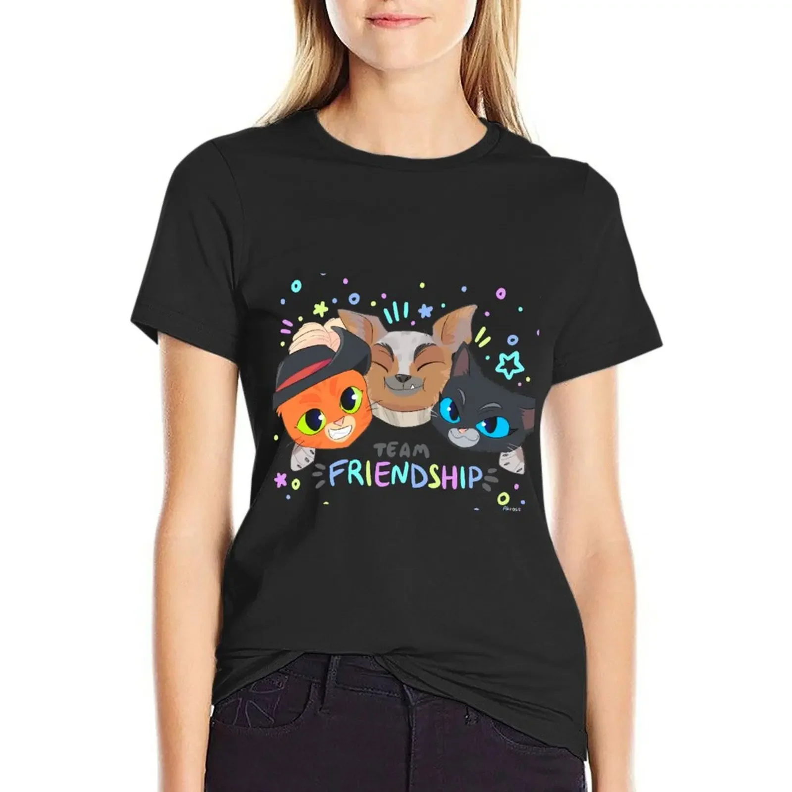 

Team Friendship Puss In Boots The Last Wish 2 T-Shirt tees tops aesthetic clothes funny t shirt dress Women