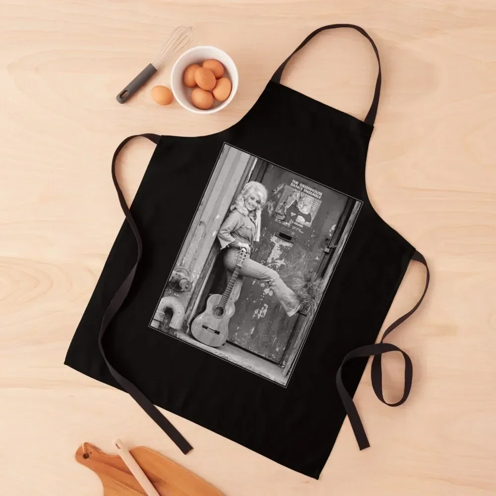 Dolly Parton Black & White Guitar Photo Apron Christmas gift cookings for women Kitchenware Apron