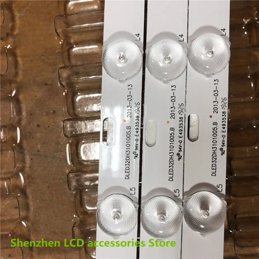 9 أجزاء/وحدة 32 "العالمي ضوء bar10 مصباح 3 فولت طول 57 سنتيمتر LED الخلفية بار الألومنيوم DLED32DH 3101005 .ب 100% جديد