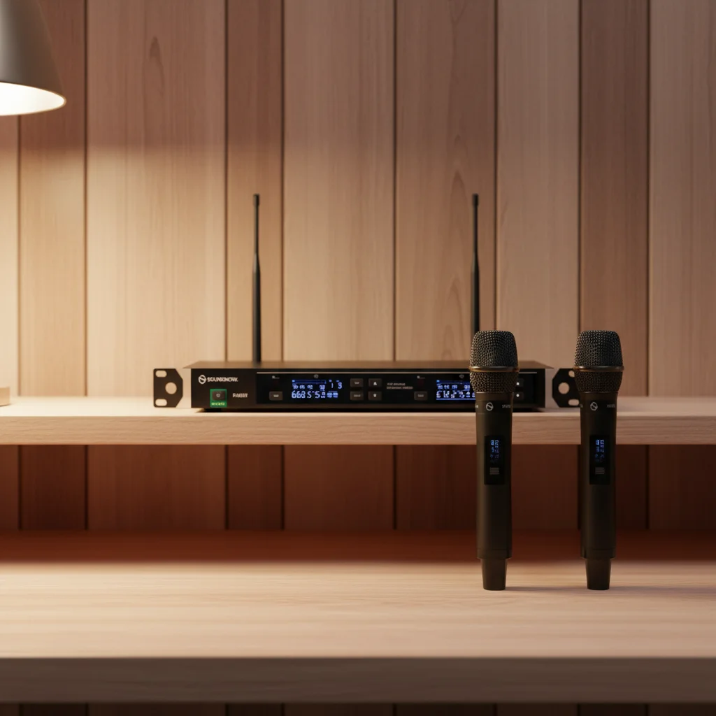 Wireless Microphone One-to-Two UHF Cardioid Polar Pattern Metal Handheld KTV Stage Performance Equipment Featuring XLR