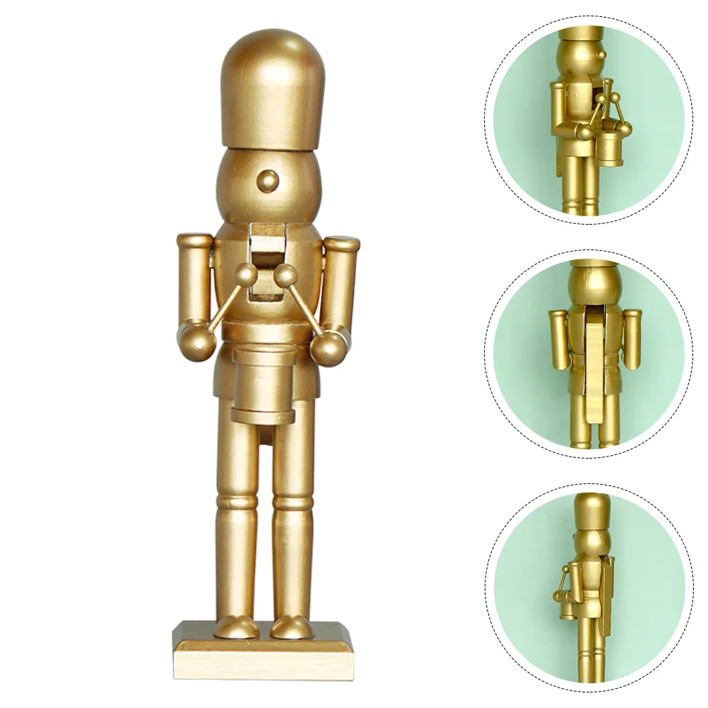 

Wooden Ornament Christmas Decoration Xmas Soldier Figure Desktop Craft Wood Statue Gift Xmas Nutcracker Decor Wood