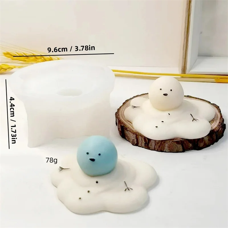 Melt Snowman Candle Silicone Molds Cartoon Cloud Sunny Doll Plaster Resin Making Tool Christmas Handmade Soap Mould Gifts