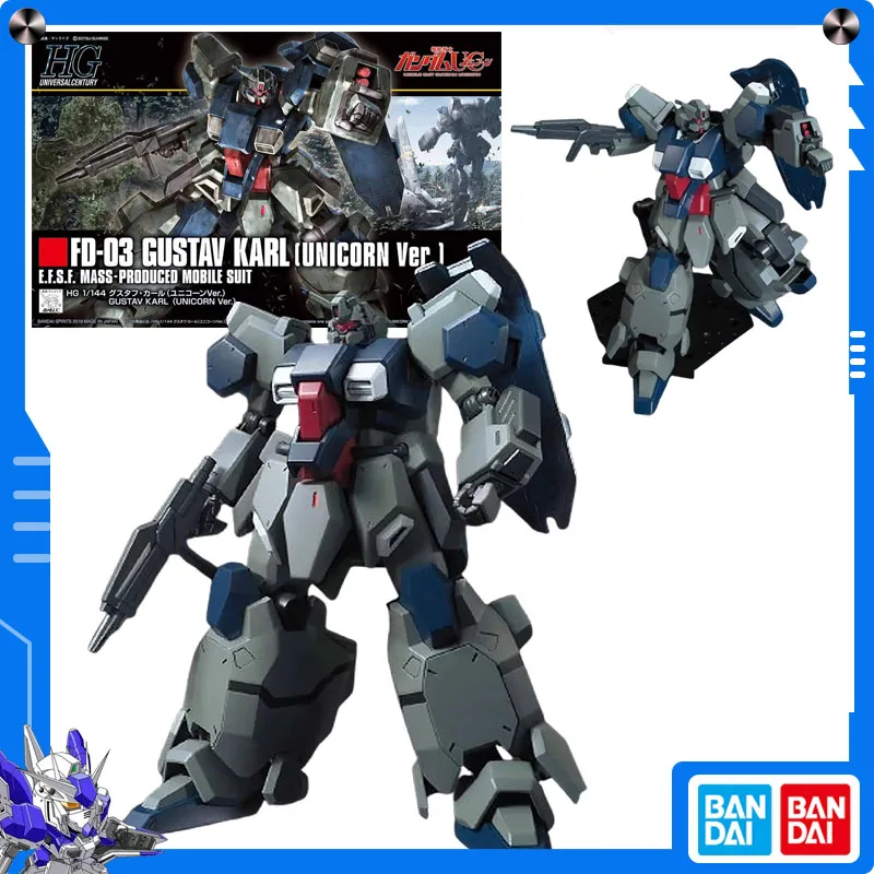 

Оригинальный Bandai Gundam UC (Единорог) 1/144 HGUC Gustav Karl (Единорог версия) Аниме Фигурка Сборка Модель Коллекционировать Орнамент
