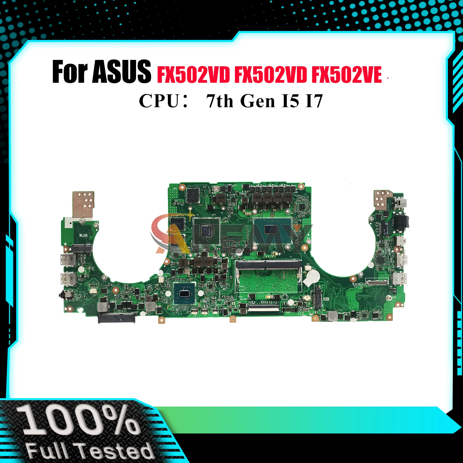 

FX502VD Laptop Motherboard For ASUS TUF Gaming FX502VE FX502V FX502VD Notebook Mainboard With I5 I7 CPU 100% tests OK fast ship