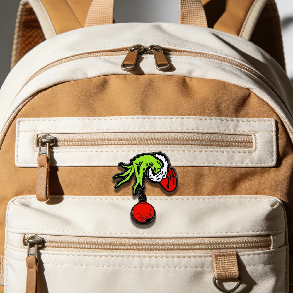 Weihnachtsfilm-Emaille-Pins Lustige Grüne Flauschige Monster-Broschen Dekorative Abzeichen Anstecknadeln Rucksack-Accessoires Fan-Geschenke – Detail 10
