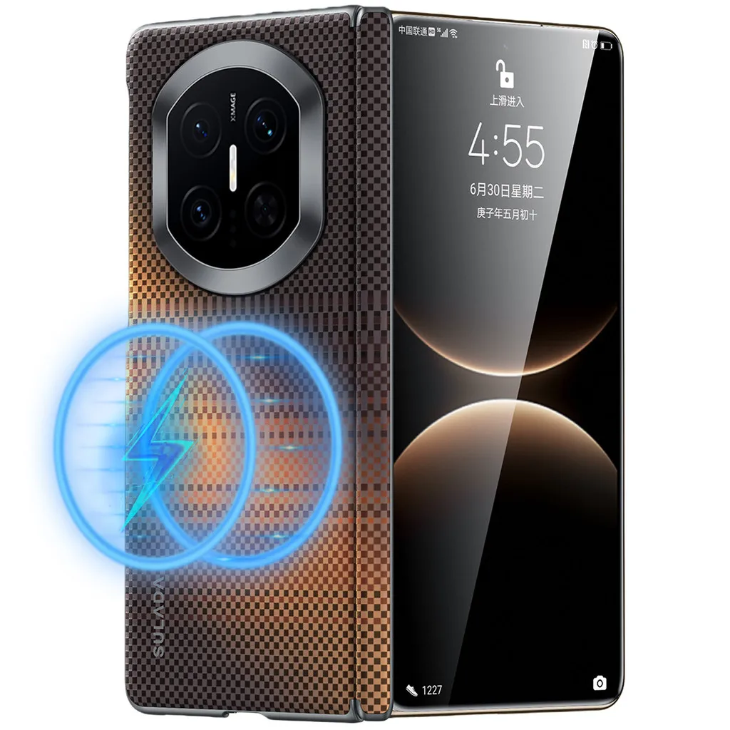 

SULADA Magnetic Case for Huawei Mate X7 Carbon Fiber Texture Cover