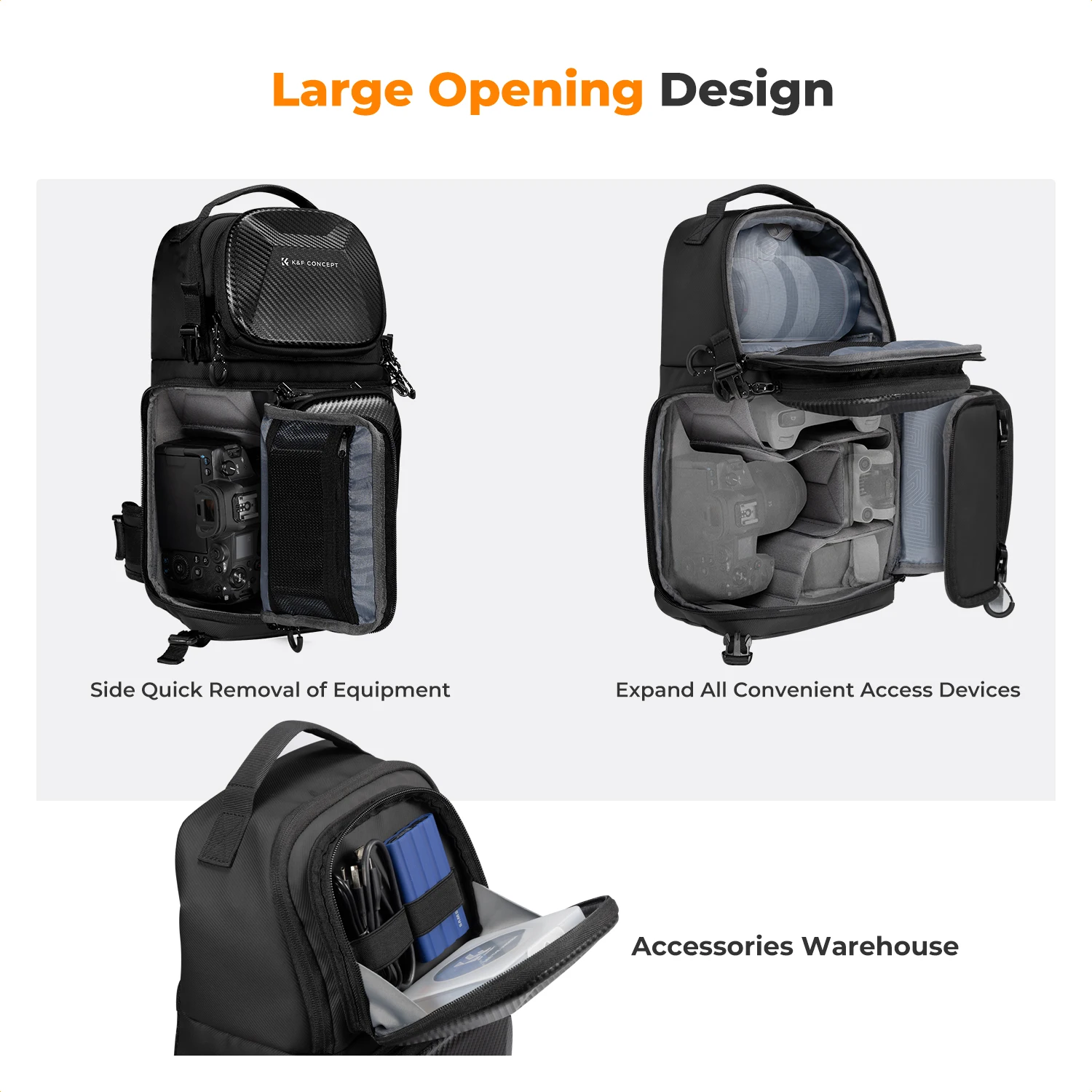 K&F Concept 10L Hardshell Camera Sling Bag Crossbody Travel Waterproof Shoulder Backpack DSLR/SLR Camera Case Photography Bags