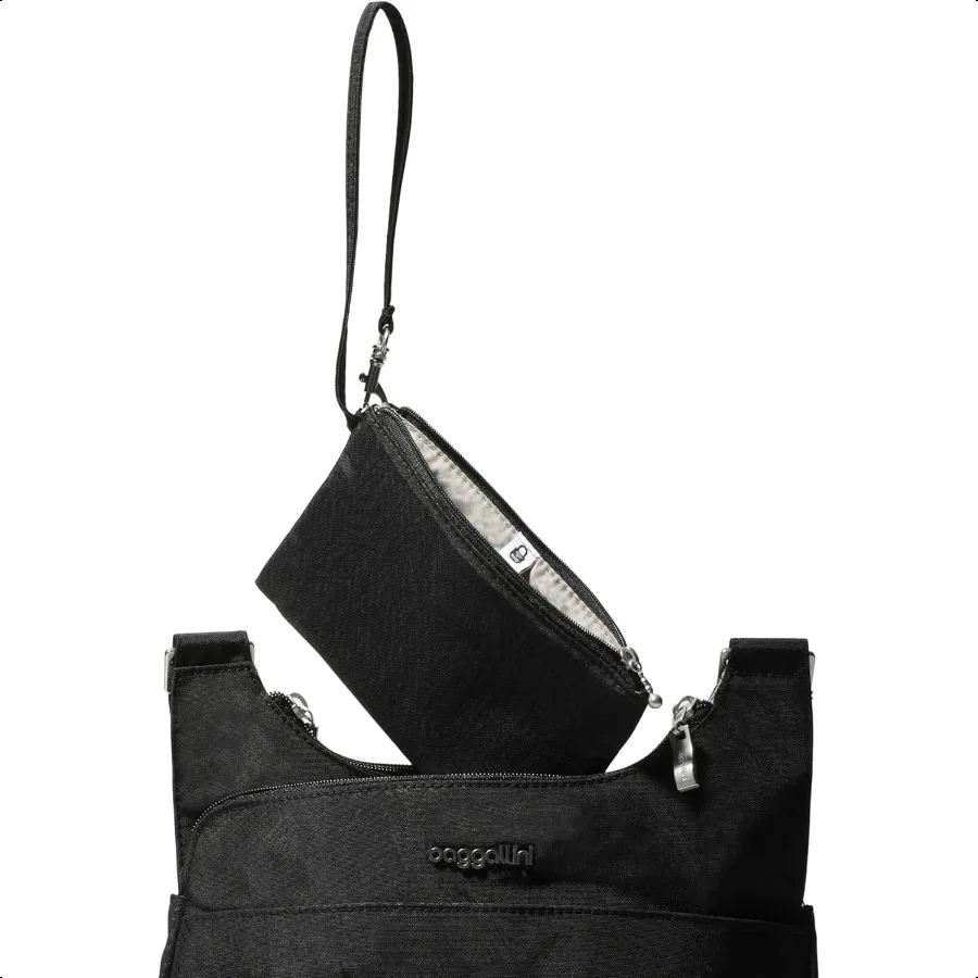 Cross Over Crossbody Women 11x8.5 Medium Travel Bag Lightweight WaterResistant Nylon Organized Handbag Purse