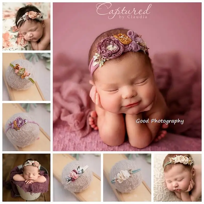 

Newborn photography hair head flower headdress baby one month one hundred days children studio photography headbands