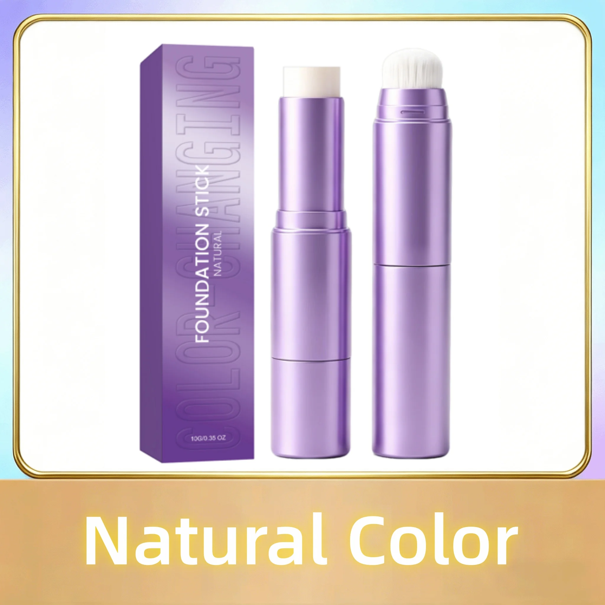 Farbwechselnder Foundation 2-in-1-Stift mit Pinsel, vollständig deckender, feuchtigkeitsspendender, leichter Concealer-Creme-Stift für alle Hauttypen.