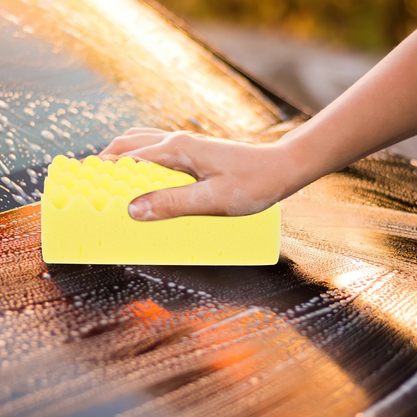 

Cleaning Sponge Car Washing Products Large Size Yellow Multi Functional Efficient cleaning durable foam design vehicle scrub