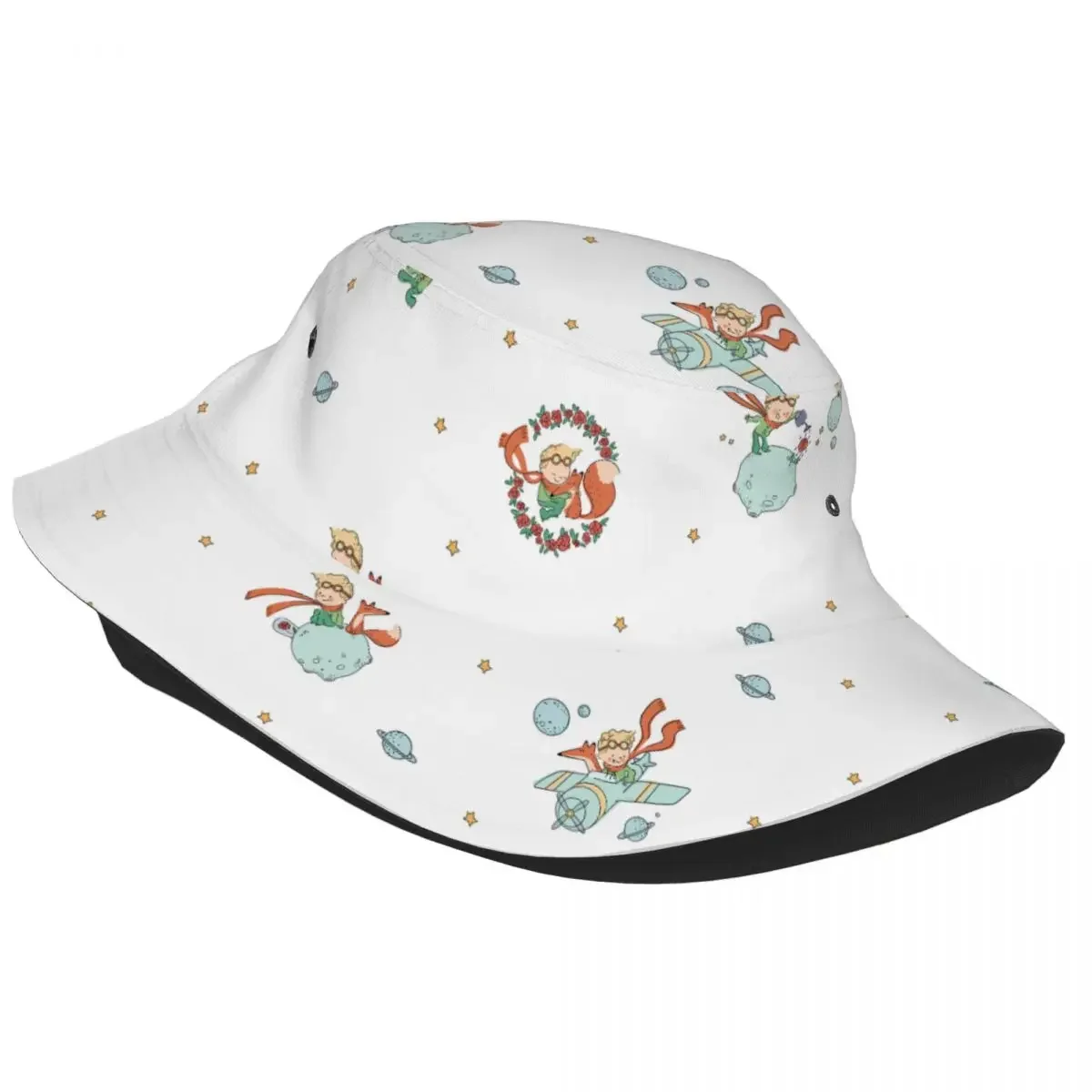 Street Cute The Little Prince Fox And Stars Bucket Hat Woman Lightweight Camping Fishing Cap Bob Hat