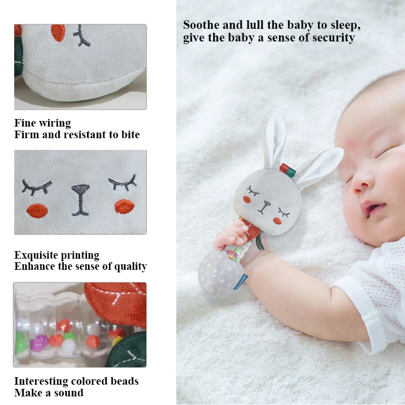 Baby Toys 0-12 Months Cute Plush Animal Stuffed Handbell Portable Soothing toys Rattle Toys Newborn Gifts