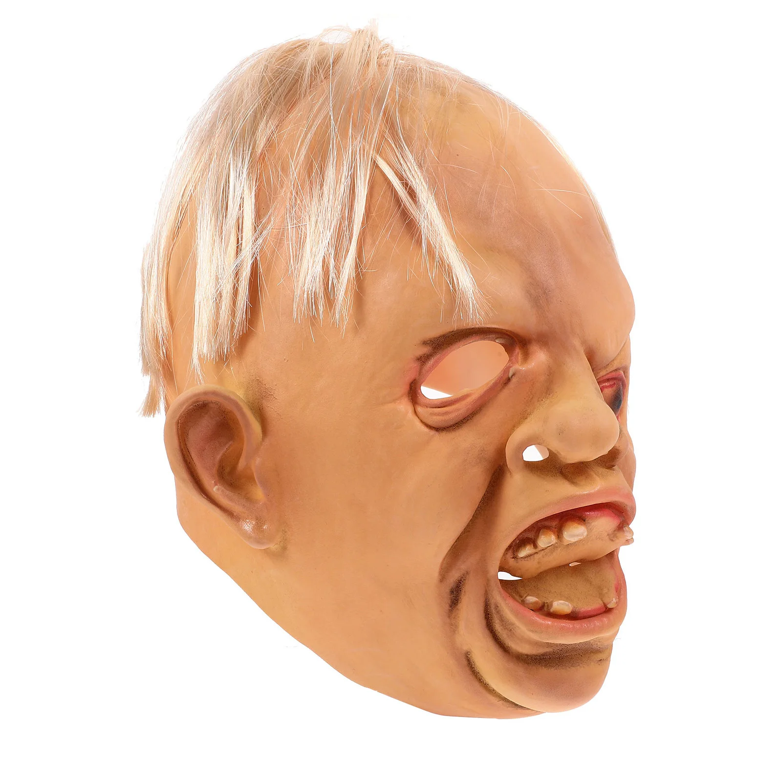 Halloween Cosplay Oblique Eye Scary Face Cover Costume Prop Beige Eco-Friendly Durable Masquerade Carnival