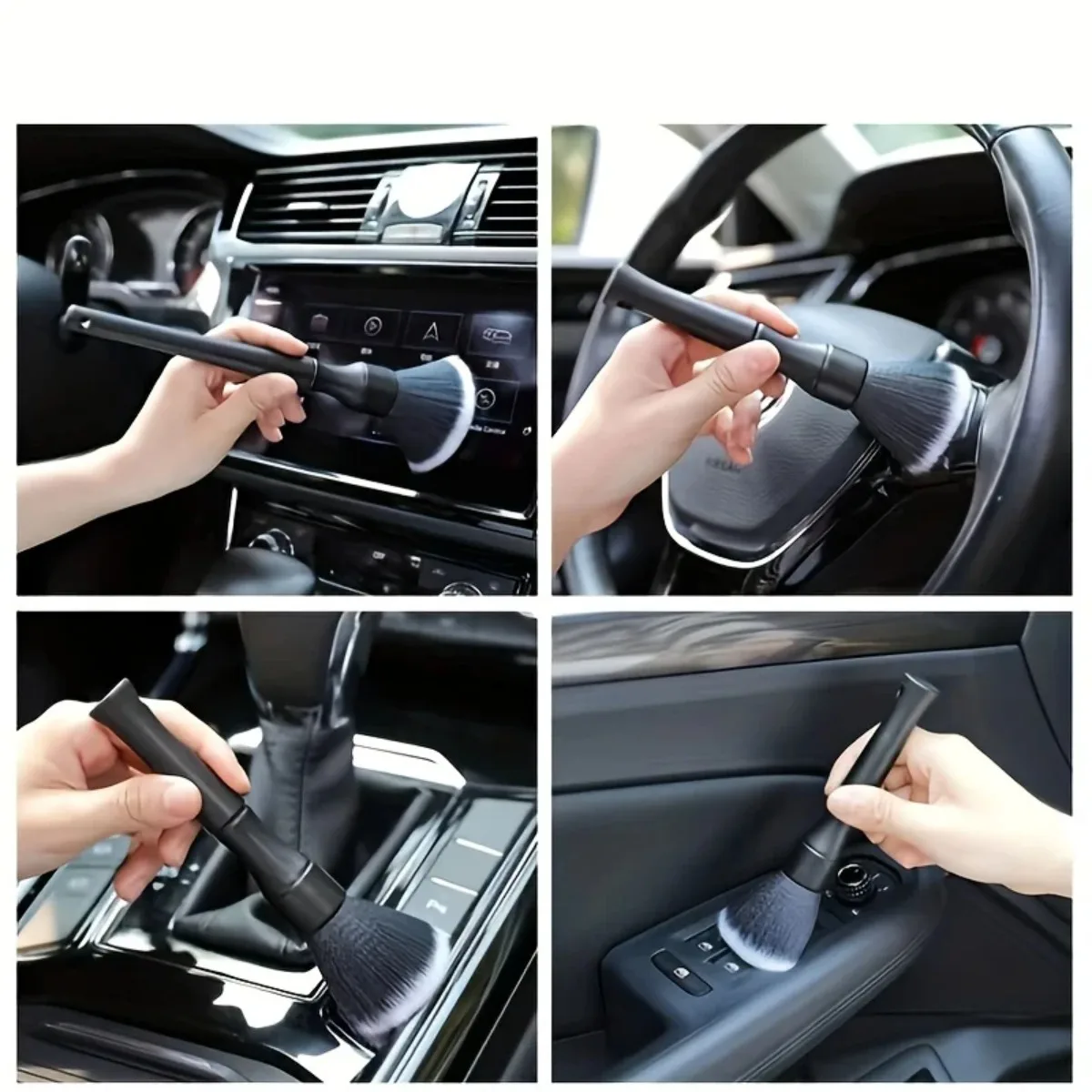 Non-Scratch Cleaning Tool Soft Bristle Car Interior Detailing Brush Uses For Dashboard Vents Trim Motorcycle SUV Auto Care