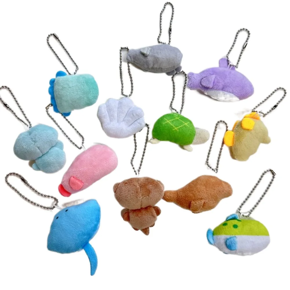 New Plush Aquarium Figures Plushies Pendant Key Chain Figures Sunfish Seal Shark Shell Kawaii Anime Figure Toy Gifts