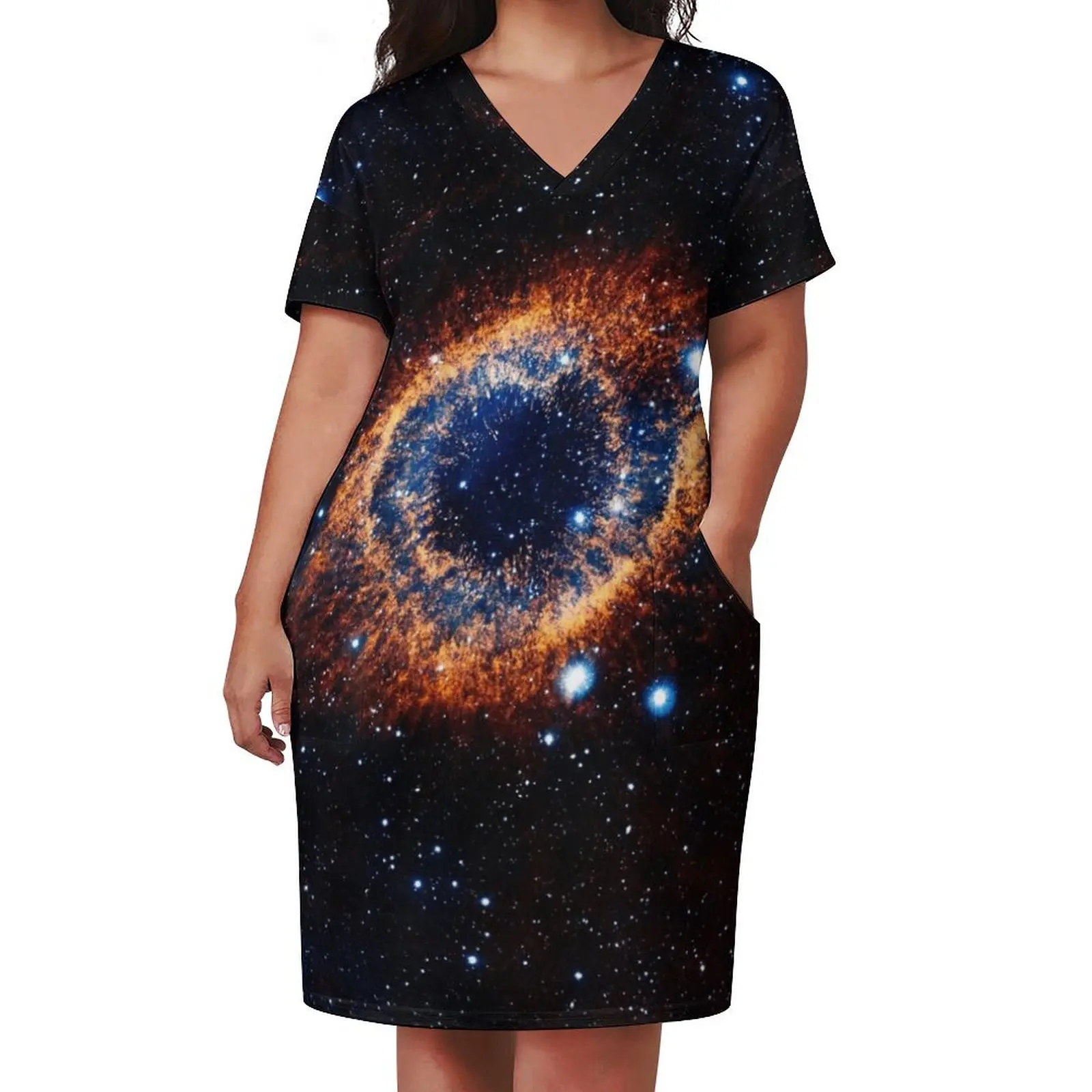 Helix Nebula (Infrared) Loose Pocket Dress Dresses evening dress woman festival outfit women party dress women elegant luxury