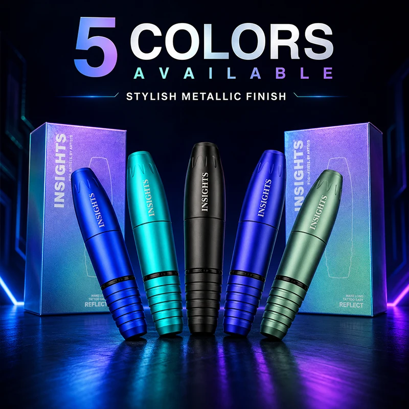 INSIGHTS Wireless Tattoo Pen Premium Metal Finish Ergonomic Grip Design For Professional Tattoo Artists Body Art Supplies 6