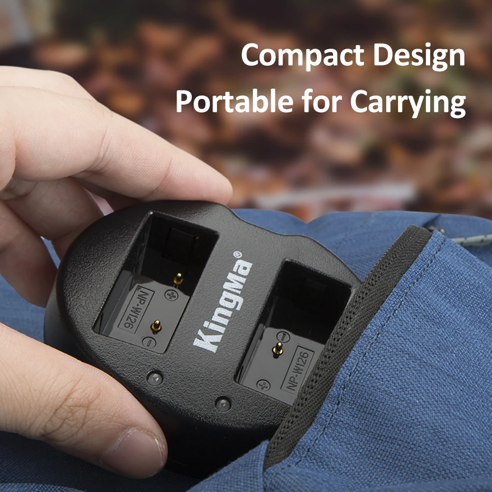 KingMa-NP-W126S NPW126バッテリー デュアルUSB充電器キット 富士フイルム X100V X100F X-H1 X-Pro3 2 X-T3 T2 T30 S10 T200 T100 X-E3 X-A7用