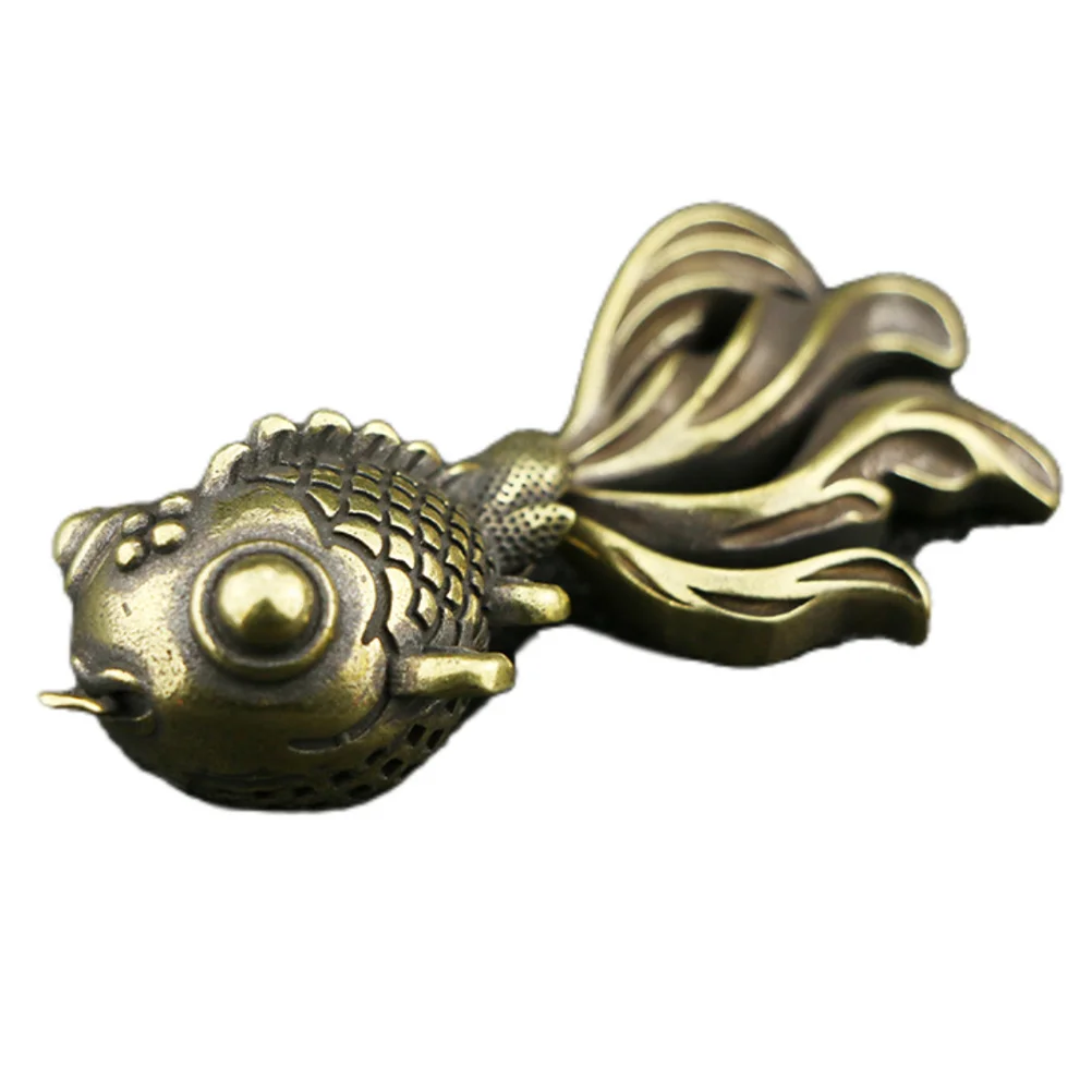 

Exquisite Goldfish Brass Keychain Pendant Key Ring Ornament Small Vintage Diy Decor Craft Durable Fine Texture Vivid Unique