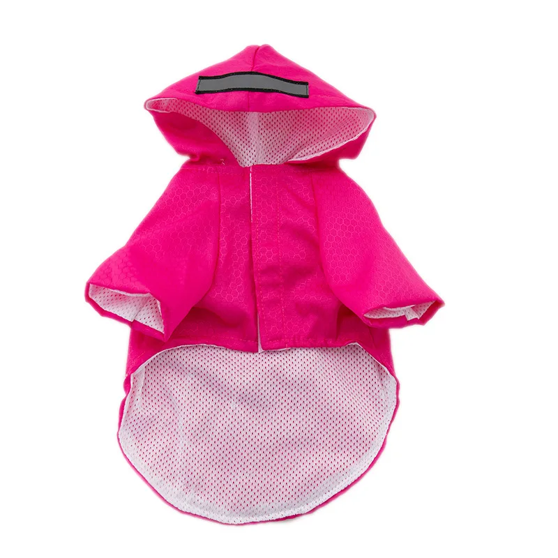 S-XL Creativity Pets Clothes Hooded Raincoats Reflective Strip Dogs Rain Coats Waterproof Outdoor Breathable Net Yarn Jackets