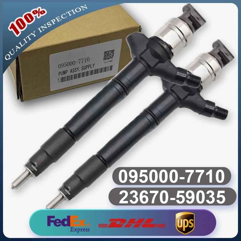 

095000-7710 095000-7711 23670-59035 23670-59036 Common Rail Fuel Injector for Toyota Landcruiser 200 V8 1VD-FTV Diesel Engine