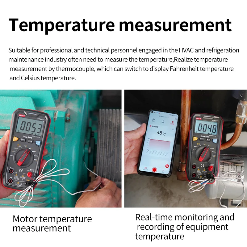 UNI-T Digital Smart Multimeter UT60S UT60BT 1000V AC DC Voltmeter Ammeter True RMS Capacitor Temperature Tester multimeter