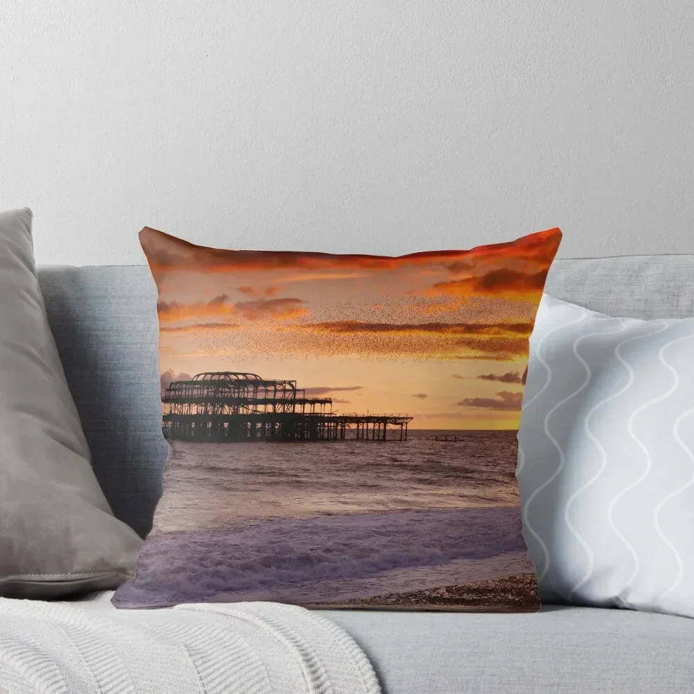 West Pier SunSet Throw Pillow anime girl christmas ornaments 2025 Christmas Pillows pillow