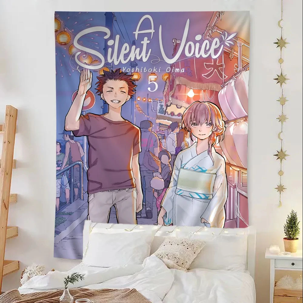 Anime Poster A Silent Voice Hanging Bohemian Tapestry Japanese Wall Tapestry Anime Kawaii Room Decor