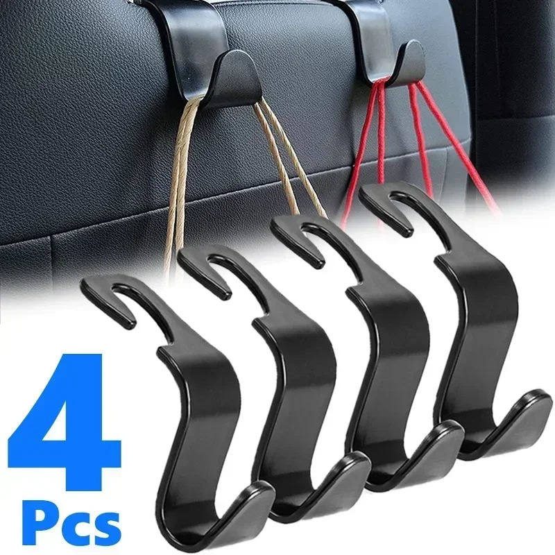 1/2/4PC Car Front Seat Headrest Organizer, Bag Hooks, Clamps, Car Fastener Hanger, Car Interior Storage, Interior Accessories