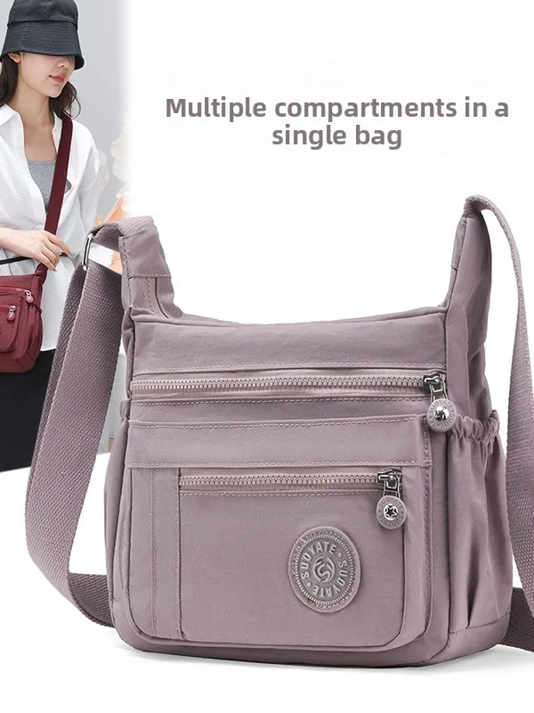 

2025 New Large Capaci Lightweight Crossbody Bag Travel Bapa Women's Single oulder Bag Multi-layer Cloth Bag for All Ages