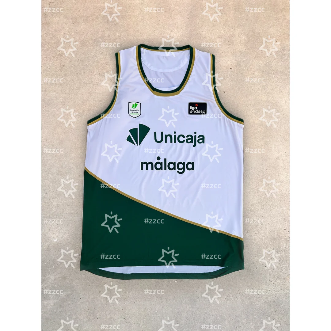 25-26 Unicaja Home Basketball Jersey Training kit Spanish basketball fans' gifts Summer Sports Men's T-Shirt Kid's Clothing Tee