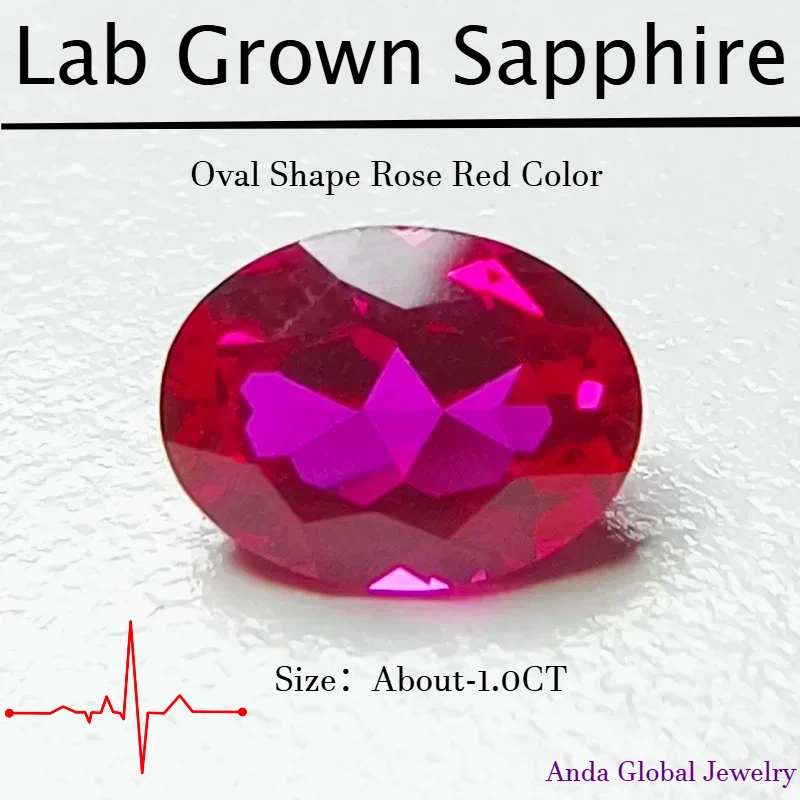 

L-лабораторный выращенный сапфир овальной формы розово-красного цвета, высококачественные очаровательные бусины для изготовления ювелирных изделий своими руками, сертификат на выбор