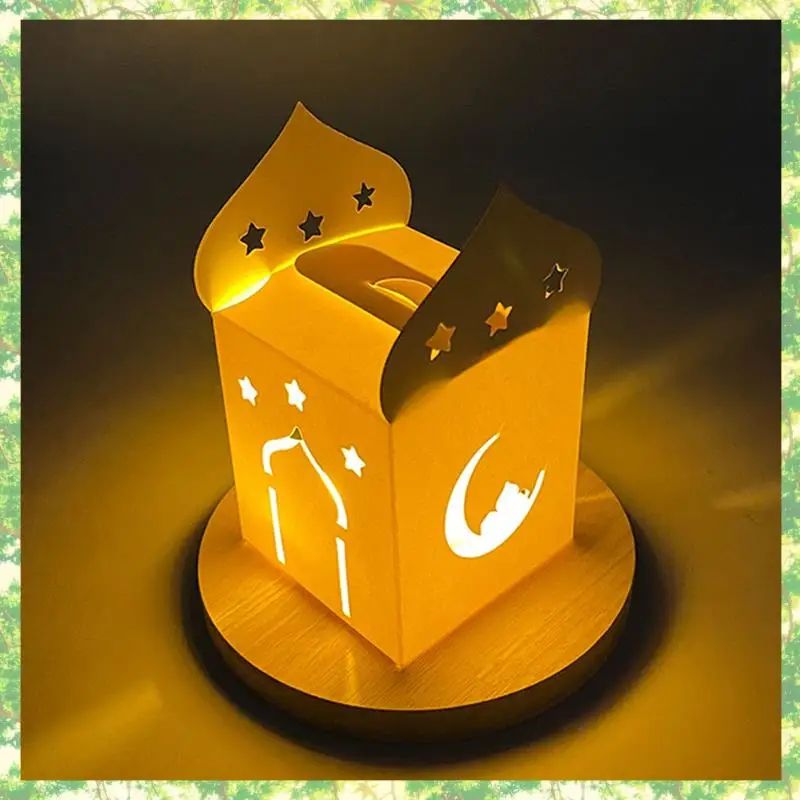 

T84C-50 шт. коробки для конфет Ид Мубарак полая звезда луна печенье подарочная упаковка коробка Рамадан исламские мусульманские украшения поставки прочный