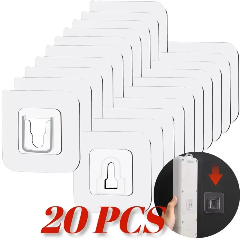 20 Stück doppelseitig klebende Wand haken unsichtbare spurlose Schnapp wand haken Home Halter Bad Küche Schlafzimmer Haken Kit