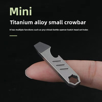 TC4 Titanium Alloy Multi-Tool Mini Crowbar Bottle Opener Hex Wrench Camping Gear Graduated Scale EDC Outdoor Survival Equipment
