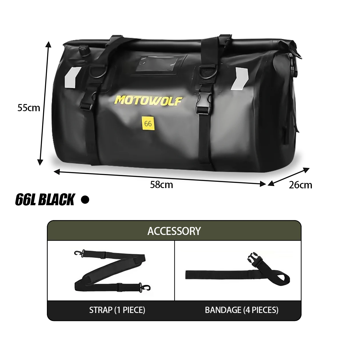 Motorfiets Waterdichte Staarttas Reizen Outdoor Droge Bagage Roll Pack Bag 20/40/66 Motorbagage Rugzak Motorfiets Zadeltas