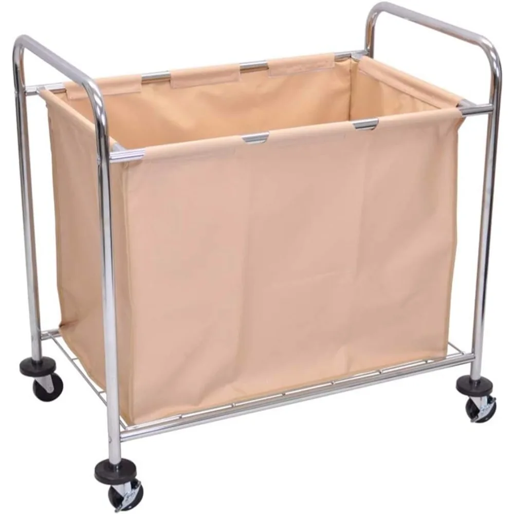 

Toy Basket HL14 Laundry Cart With Steel Frame and Canvas Baskets for Bedroom Baby Storage Basket Dirty Bath Container Children's